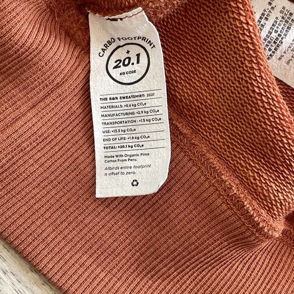 Allbirds Sweatshirt Pullover Orange Large Long Sleeve Crew Neck - Picture 8 of 8